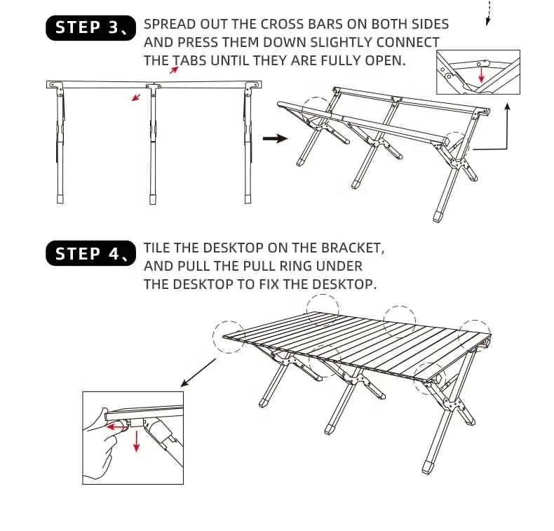 Wood Grain Outdoor Foldable Picnic Camping Aluminum Folding Table Roll Up Portable Egg Roll Table