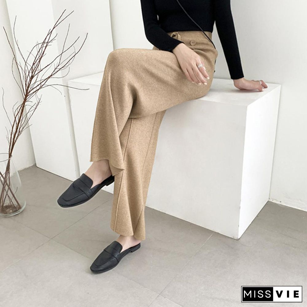 Autumn and winter loose knitted pants