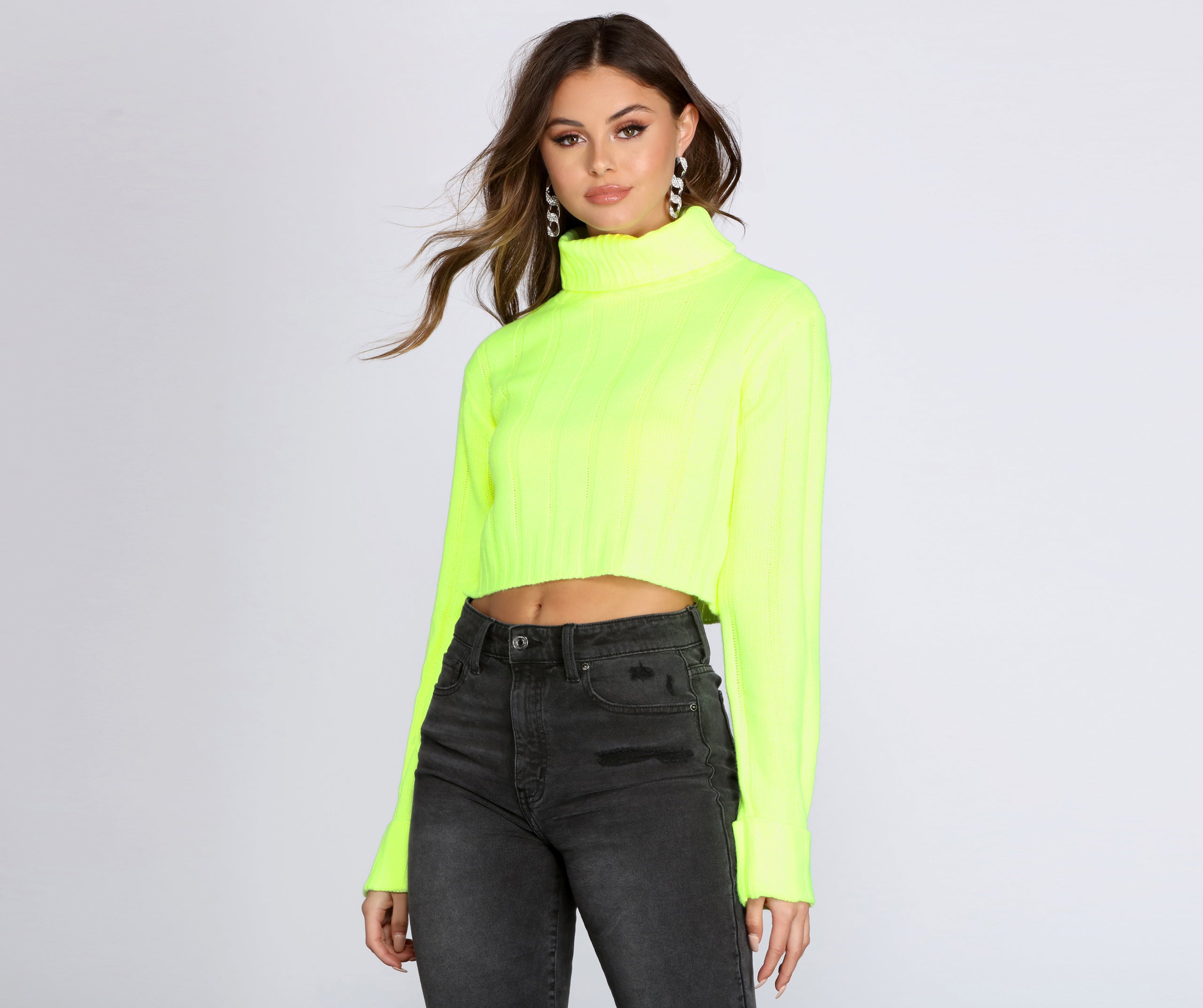 Neon Babe Cropped Sweater