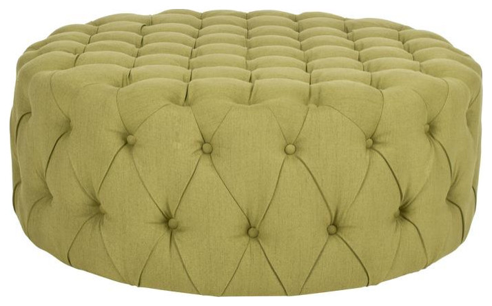 Lorna Tufted Ottoman Sweet Pea Green   Transitional   Footstools And Ottomans   by Peachtree Fine Furniture  Houzz