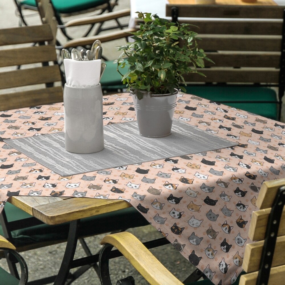 Kitty Cat Pattern Square Tablecloth