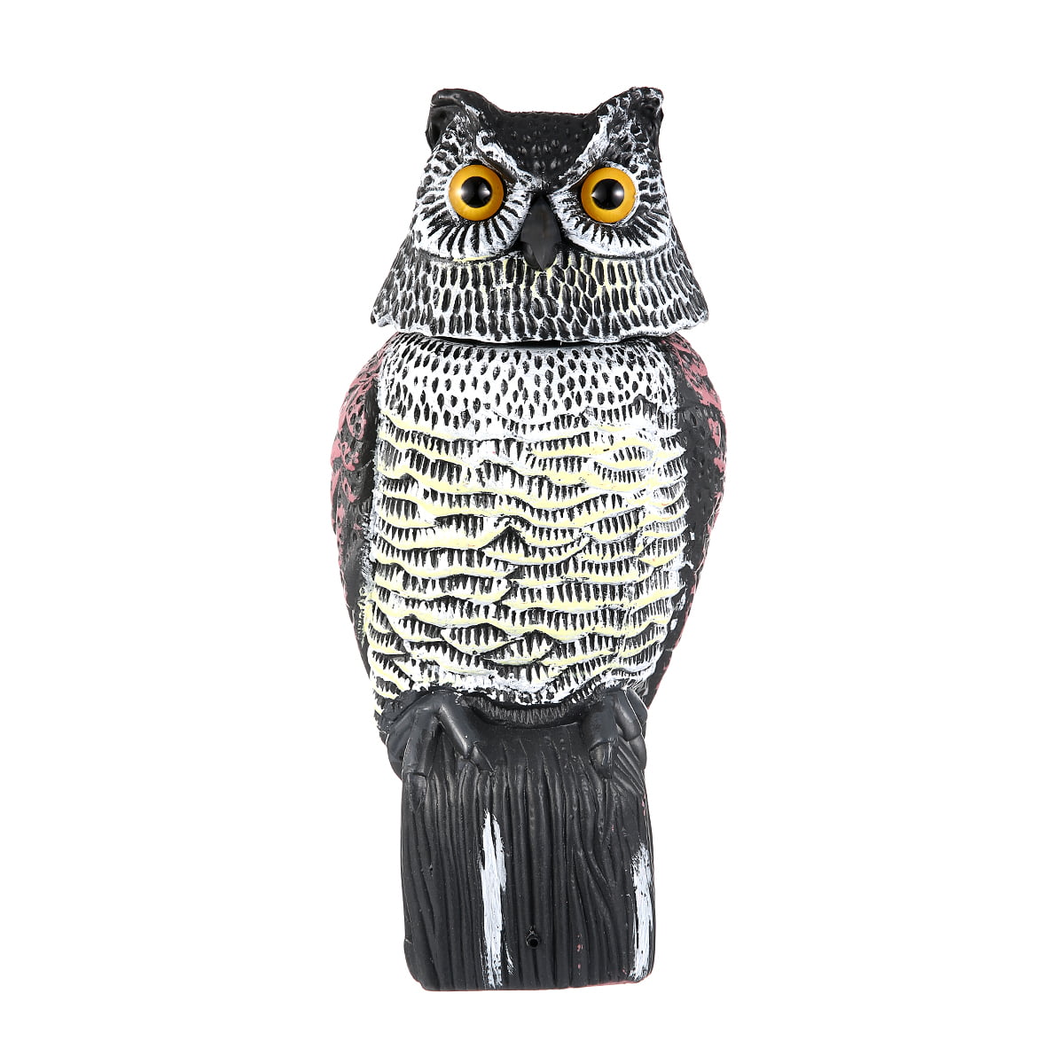 Michellecmm Fake Owl Decoy 360 Rotate Head to Scare Birds Scarecrow Owl Decoy Statue Realistic Scary Sounds  Shadow Outdoor for Patio Yard Garden Protect