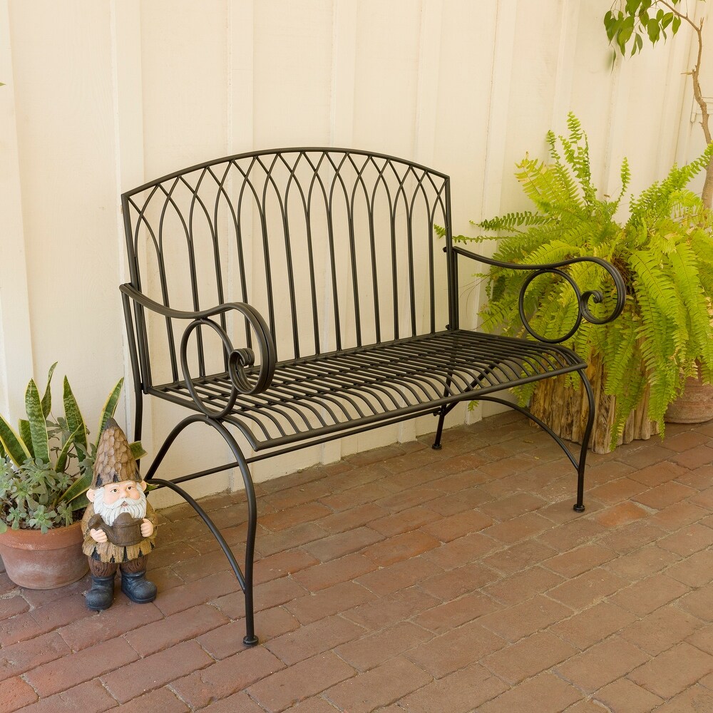 Alpine Corporation Indoor/Outdoor 2 Person Metal Garden Bench