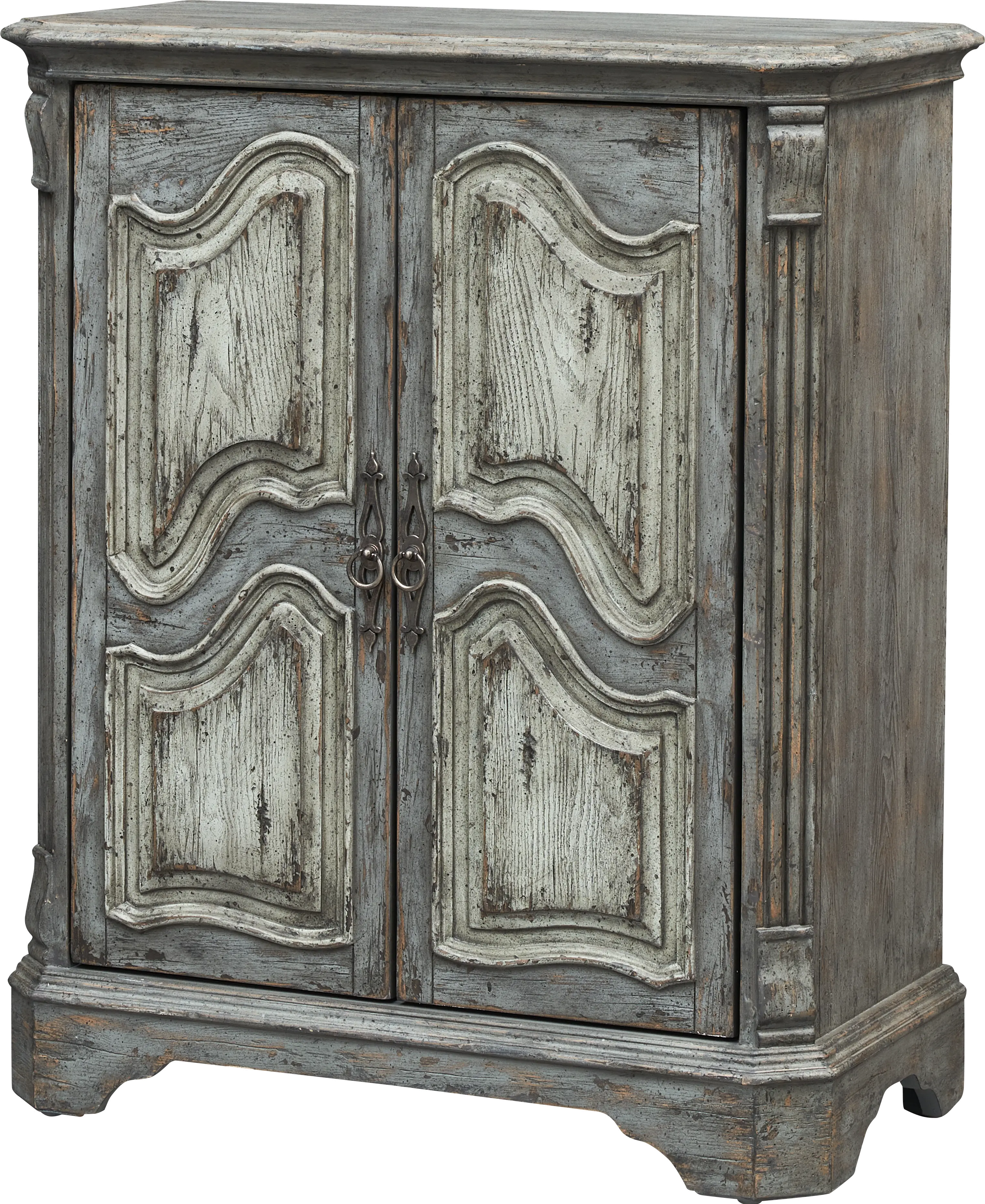 Farmhouse Distressed Gray Cabinet