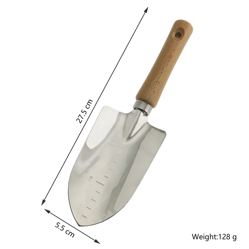 Hot sale Stainless Steel shovel Wood Handle garden shovel transplant trowel for plants