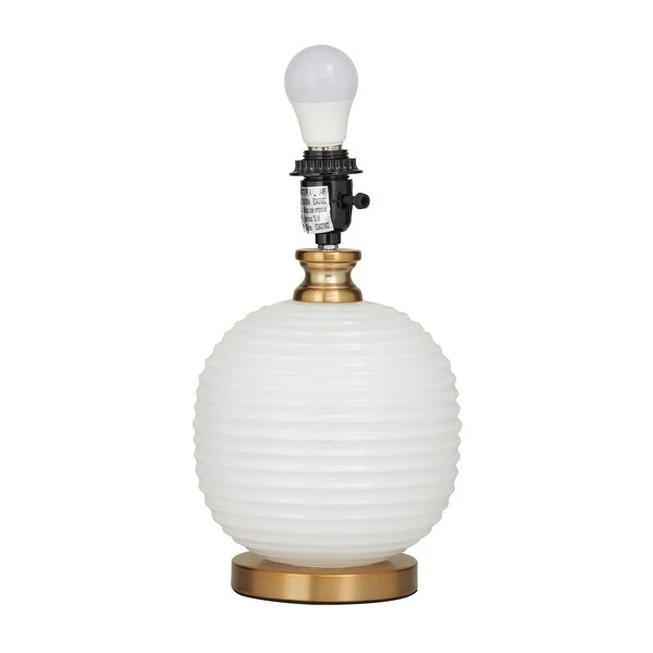 White Glass Modern Accent Lamp - 13 x 13 x 19