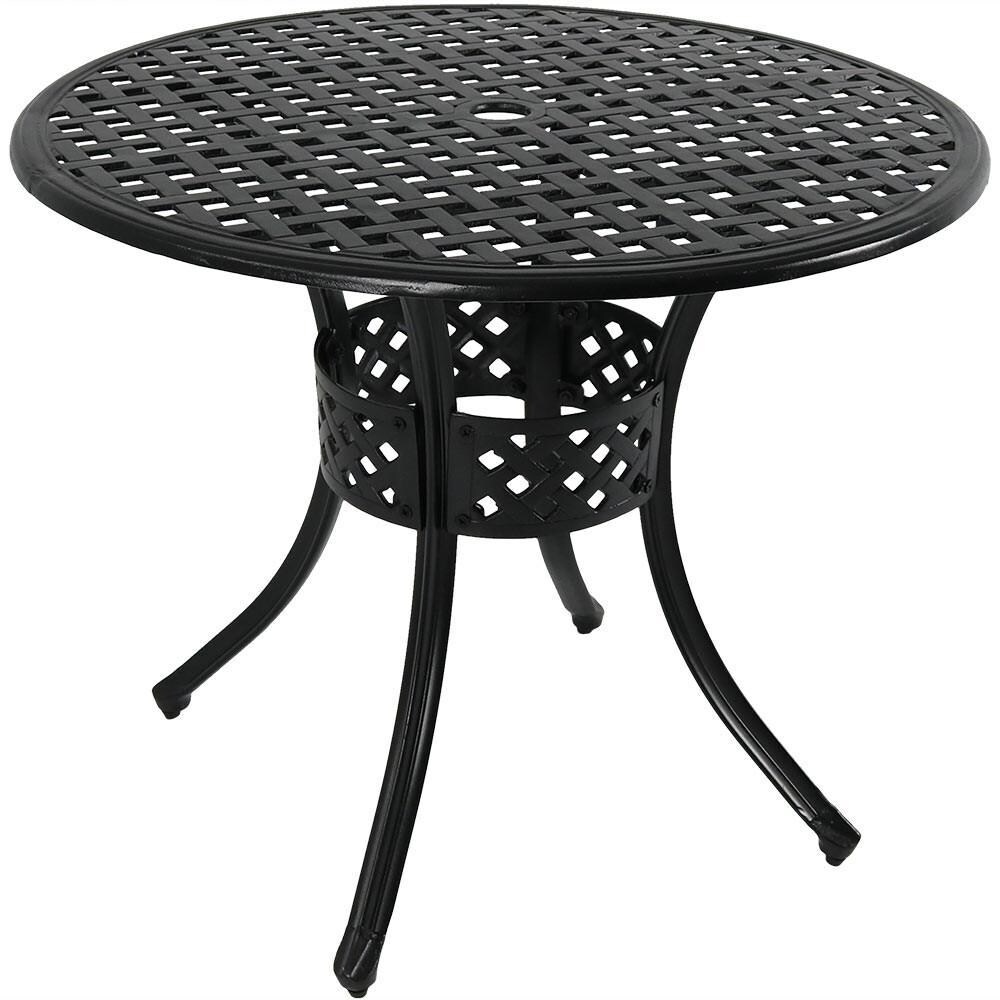 Ultimate Patio 33-Inch Black Cast Aluminum Round Dining Table