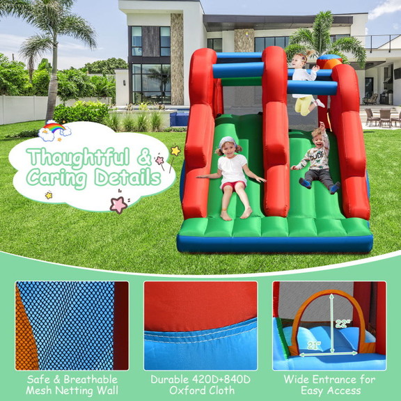 Costway 35720814 3 in 1 Dual Slides Jumping Castle...