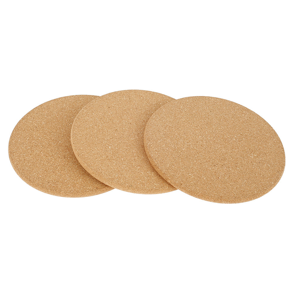 HOTBEST 3-Pack Cork Trivet Set Round Corkboard Placemats Kitchen Hot Pads for Hot Pots Pans and Kettles 7.5 x 7.5 x 0.4 Inches