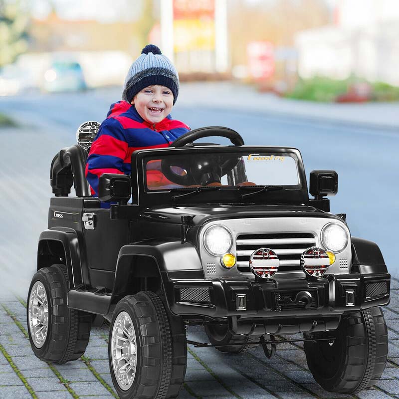 Kids Ride On Truck 12V Battery Powered Ride-on Toy Car with LED Headlights, MP3, Music, Horn