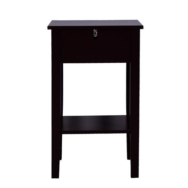 Nestfair Brown Floor-standing Storage Table End Table with Drawer