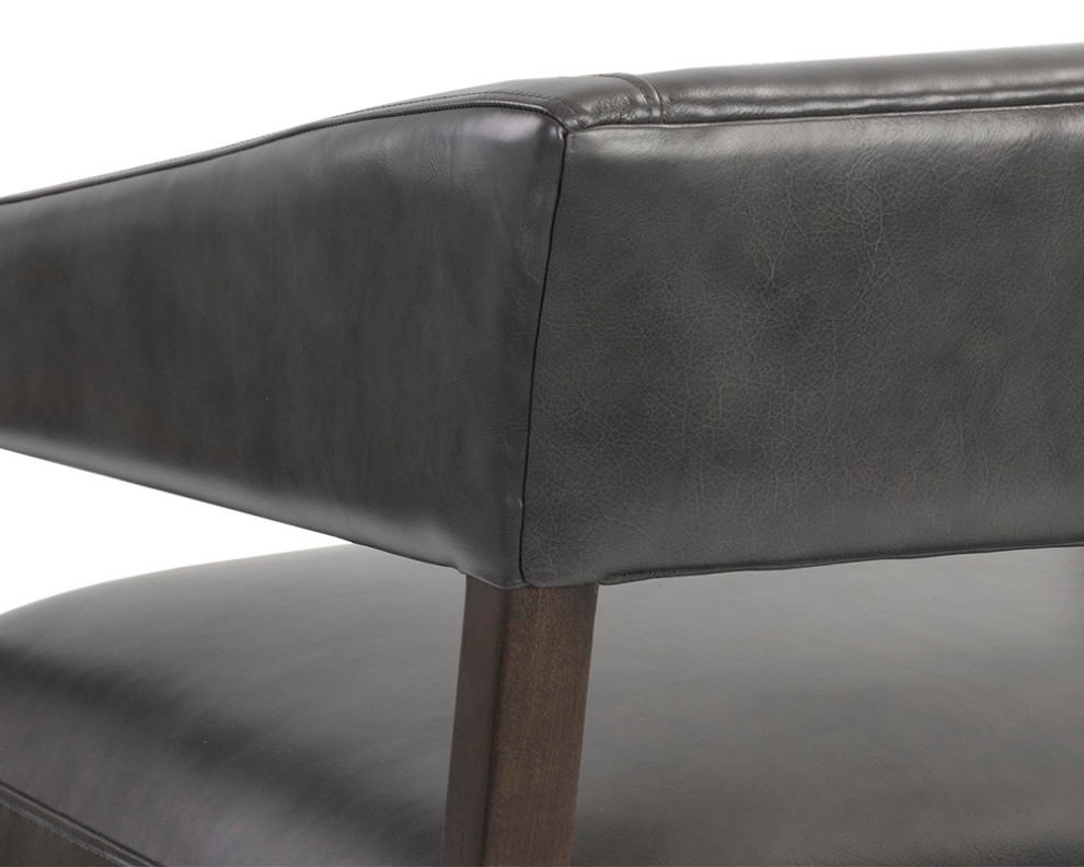 Blaine Lounge Chair   Brentwood Charcoal Leather   Midcentury   Armchairs And Accent Chairs   by Virgil Stanis Design  Houzz