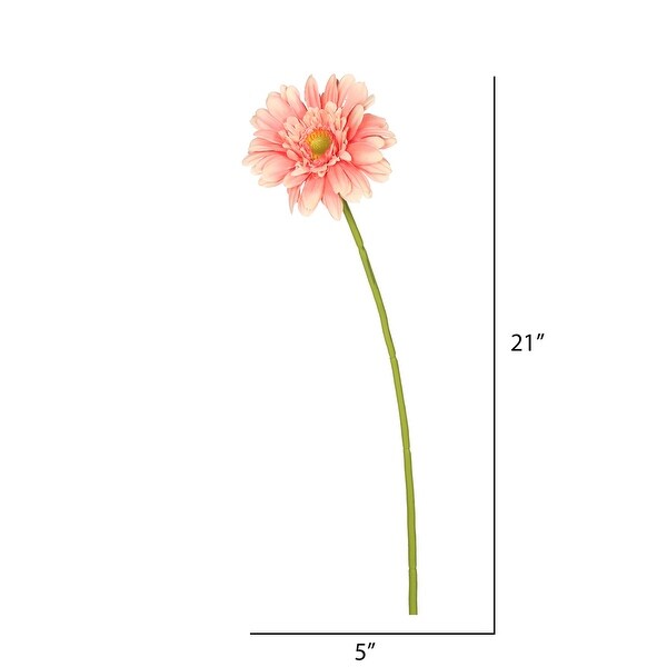 Vickerman 21 Artificial Light Pink Gerbera Daisy Stem，6 per Bag