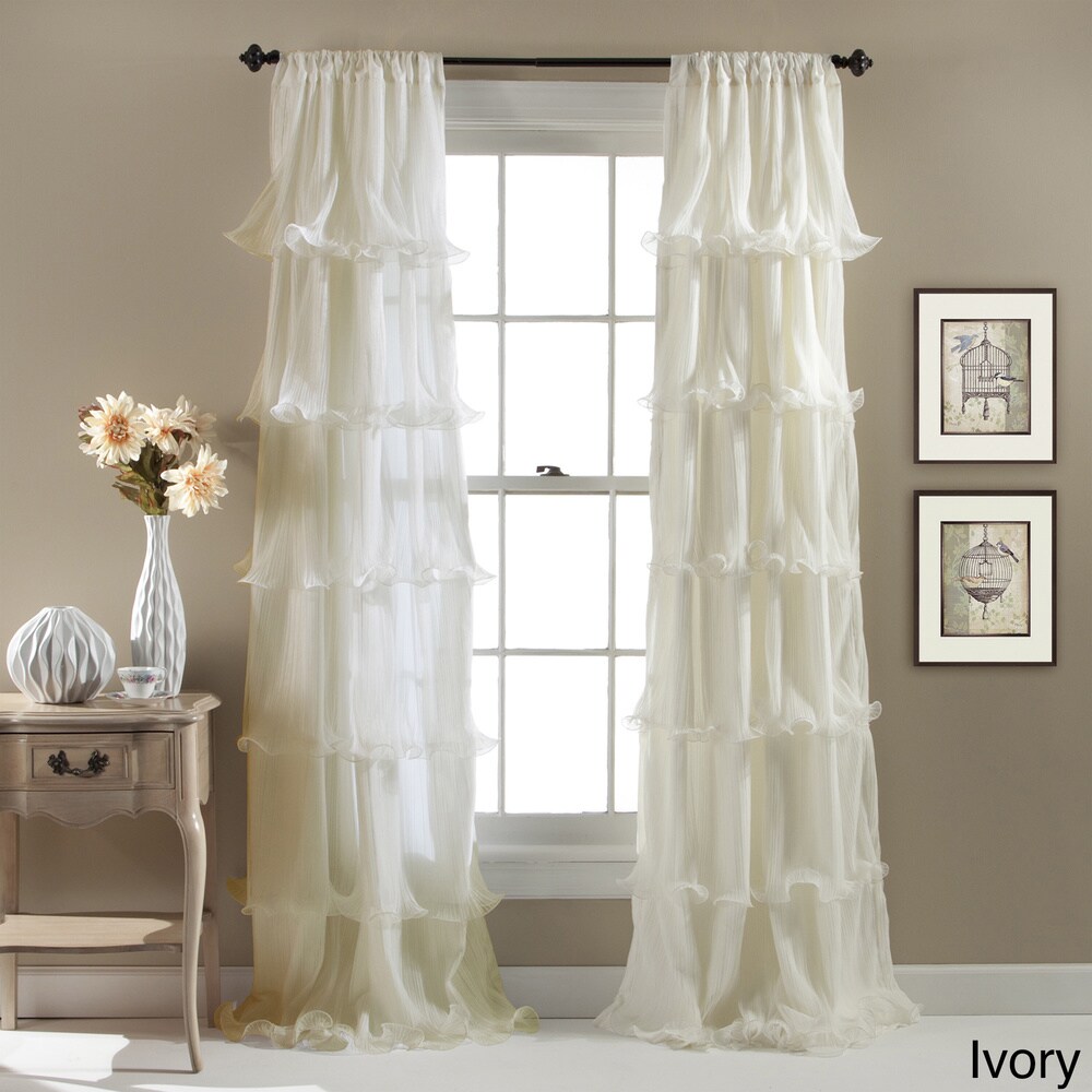 Lush Decor Nerina Ruffled Single Curtain Panel   54\