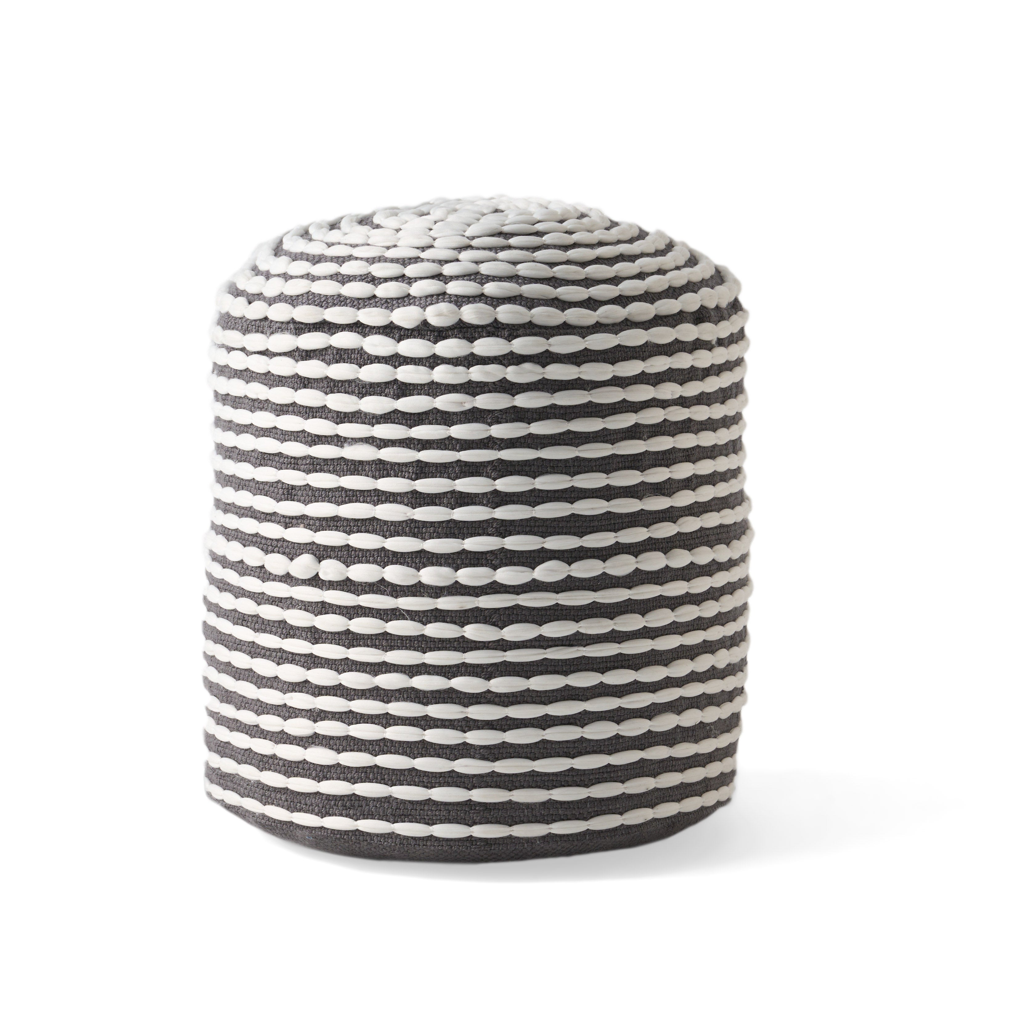 Rosalyn Handcrafted Modern Water-Resistant Fabric Ottoman Pouf