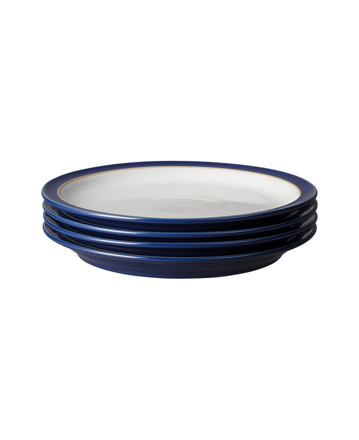 Denby Elements Dark Blue Dinner Plate Set of 4 Service for 4