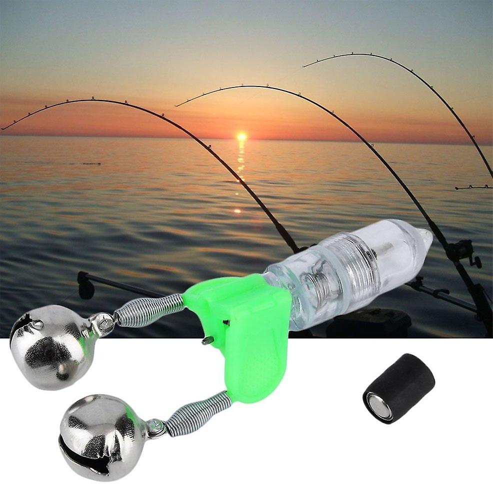 1pc Led Light Night Twin Bells Tip Clip On Fishing Rod Bite Alarm Alert