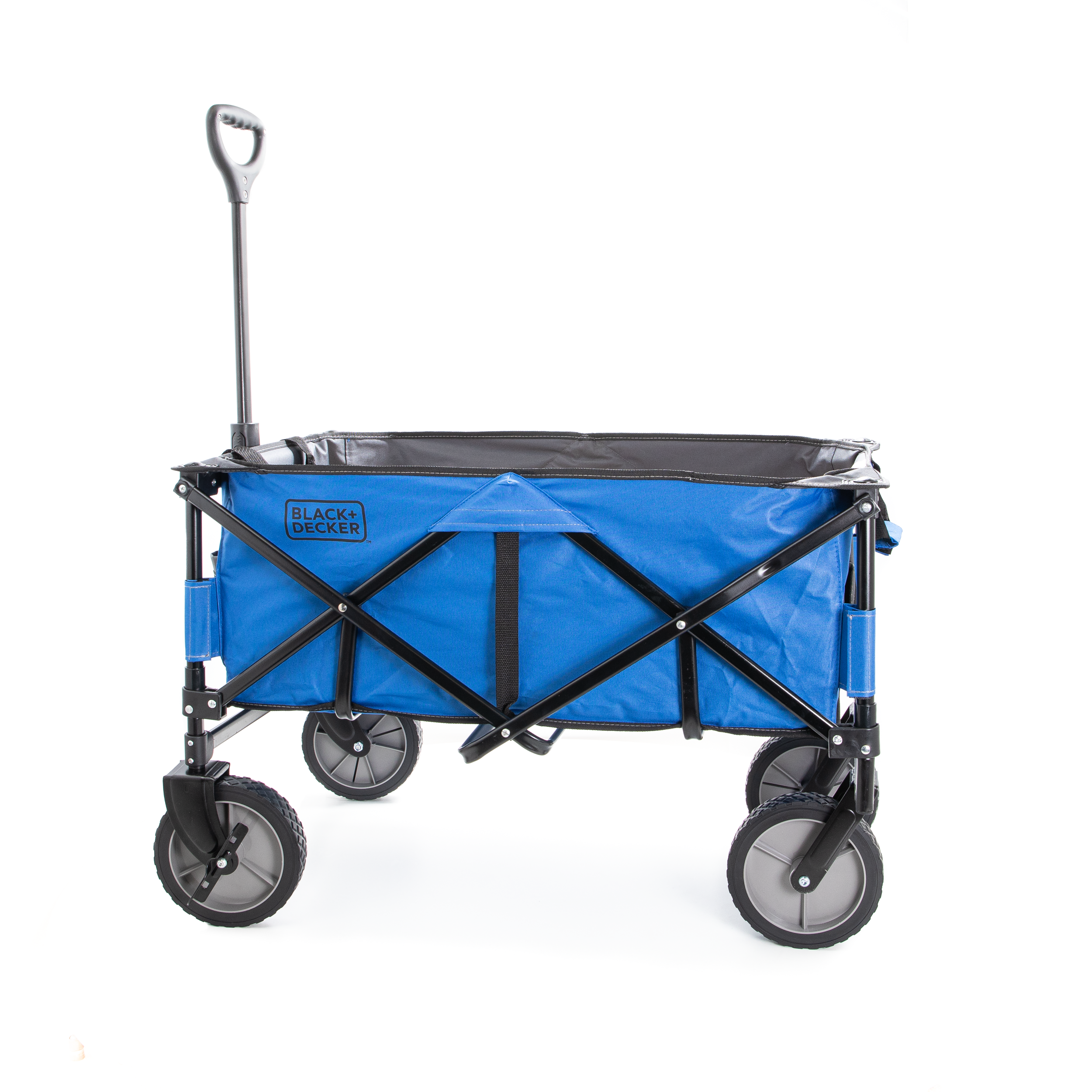 Collapsible Storage Cart, Folding Utility Wagon, Holds up to 176 lbs., Blue