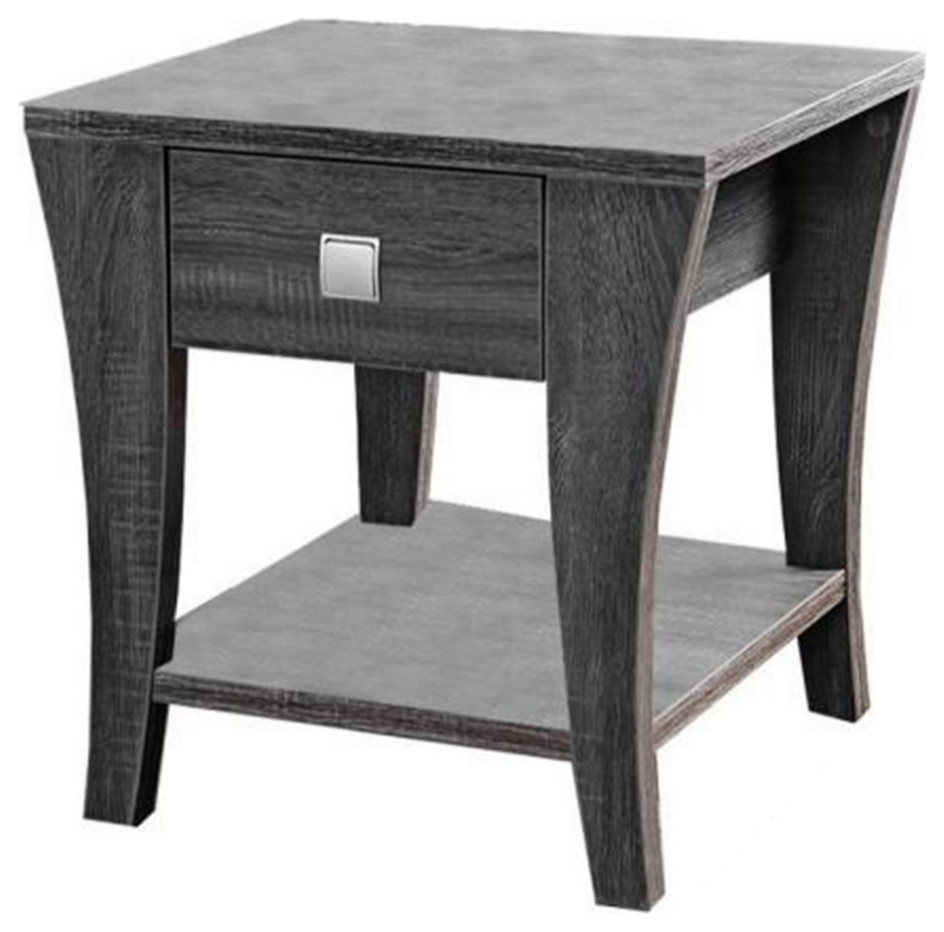 Wooden End Table With Swooping Curled Legs Gray  Saltoro Sherpi   Side Tables And End Tables   by Dot  ampBo  Houzz