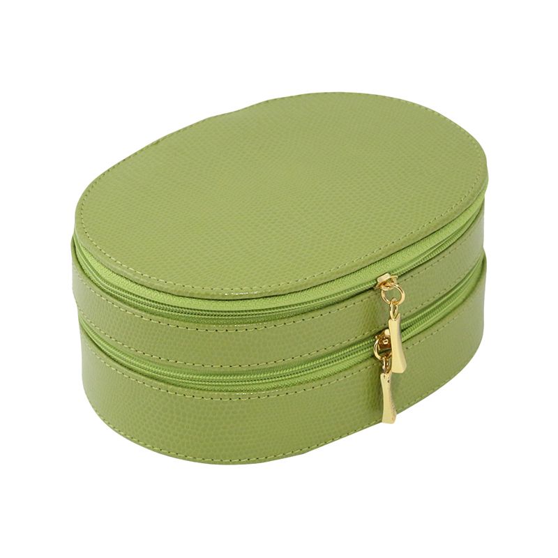 Bey-Berk Oval Leather Jewelry Case