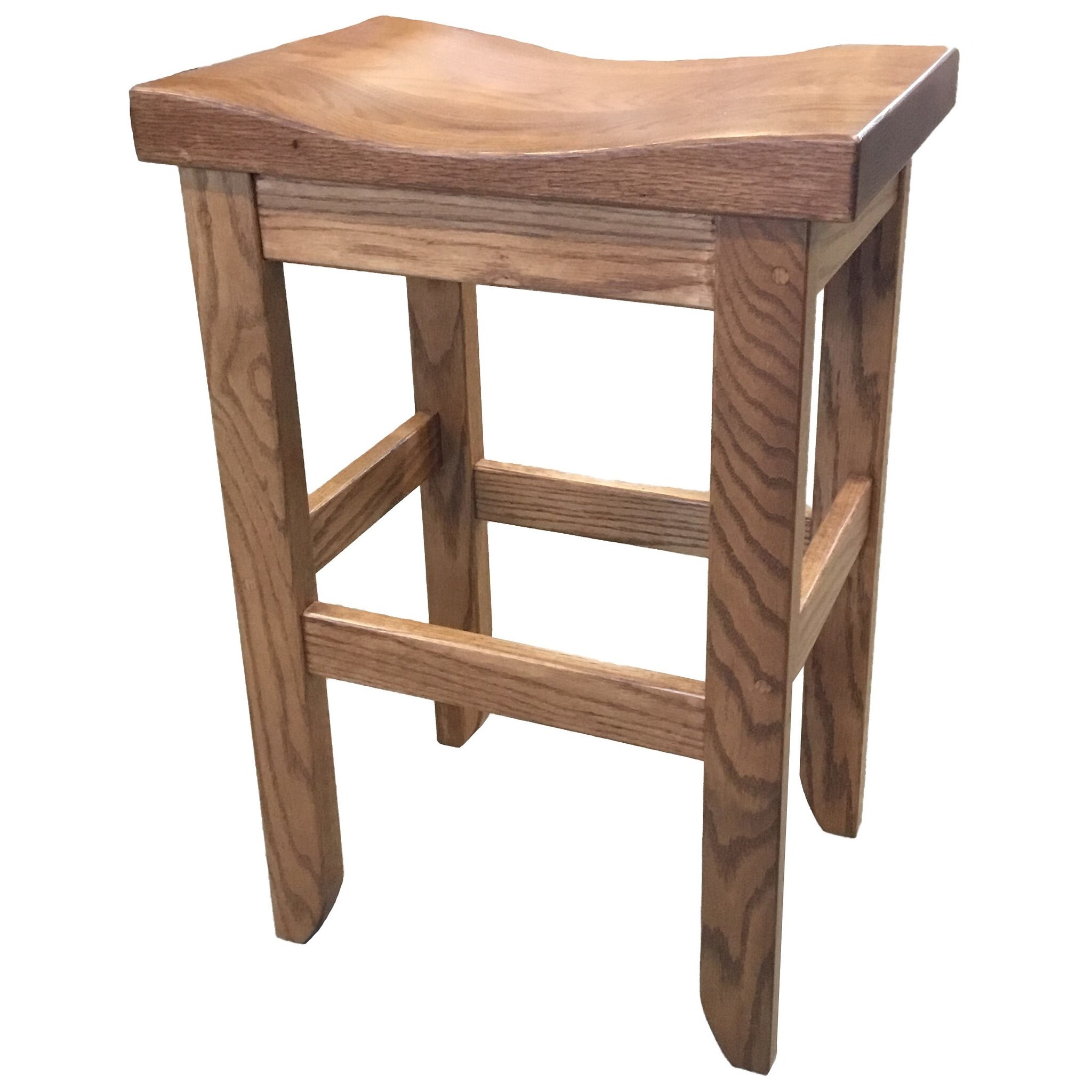 Oak Bar Stool with S-Top