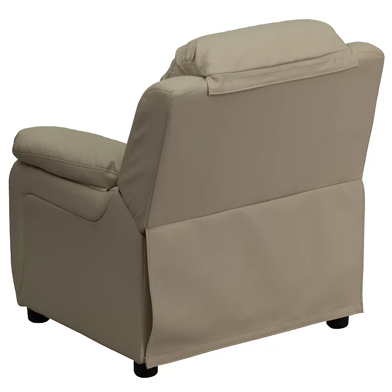 Kids Flash Furniture Deluxe Storage Arms Padded Recliner Chair