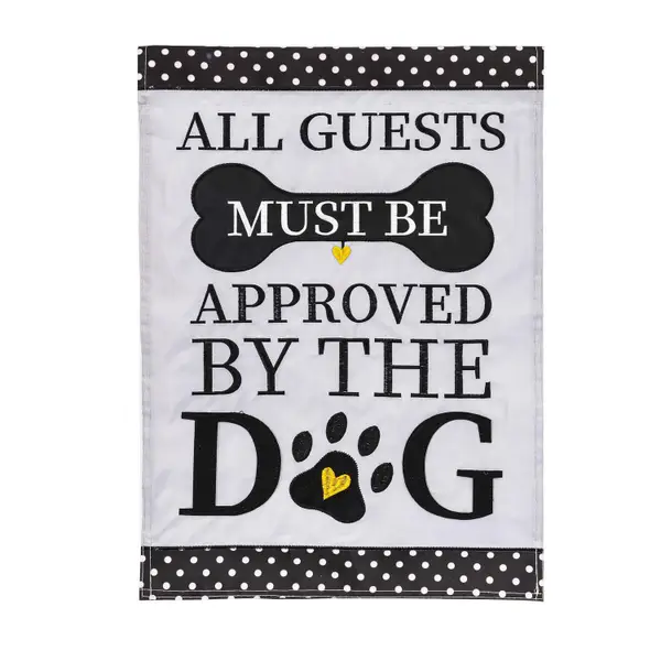 Evergreen Enterprises Approved by the Dog Garden Applique Flag