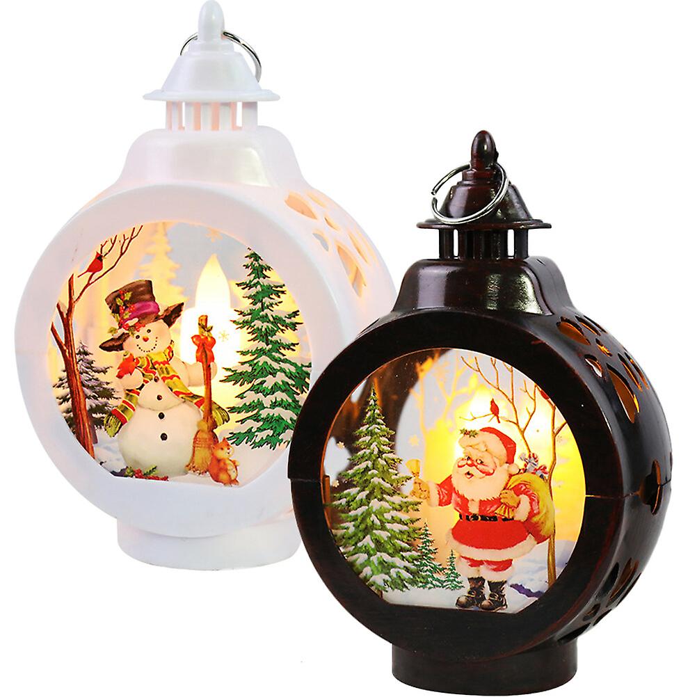 2pcs Outdoor Lantern Christmas Theme Led Decorative Light Home Led Candle Lamp