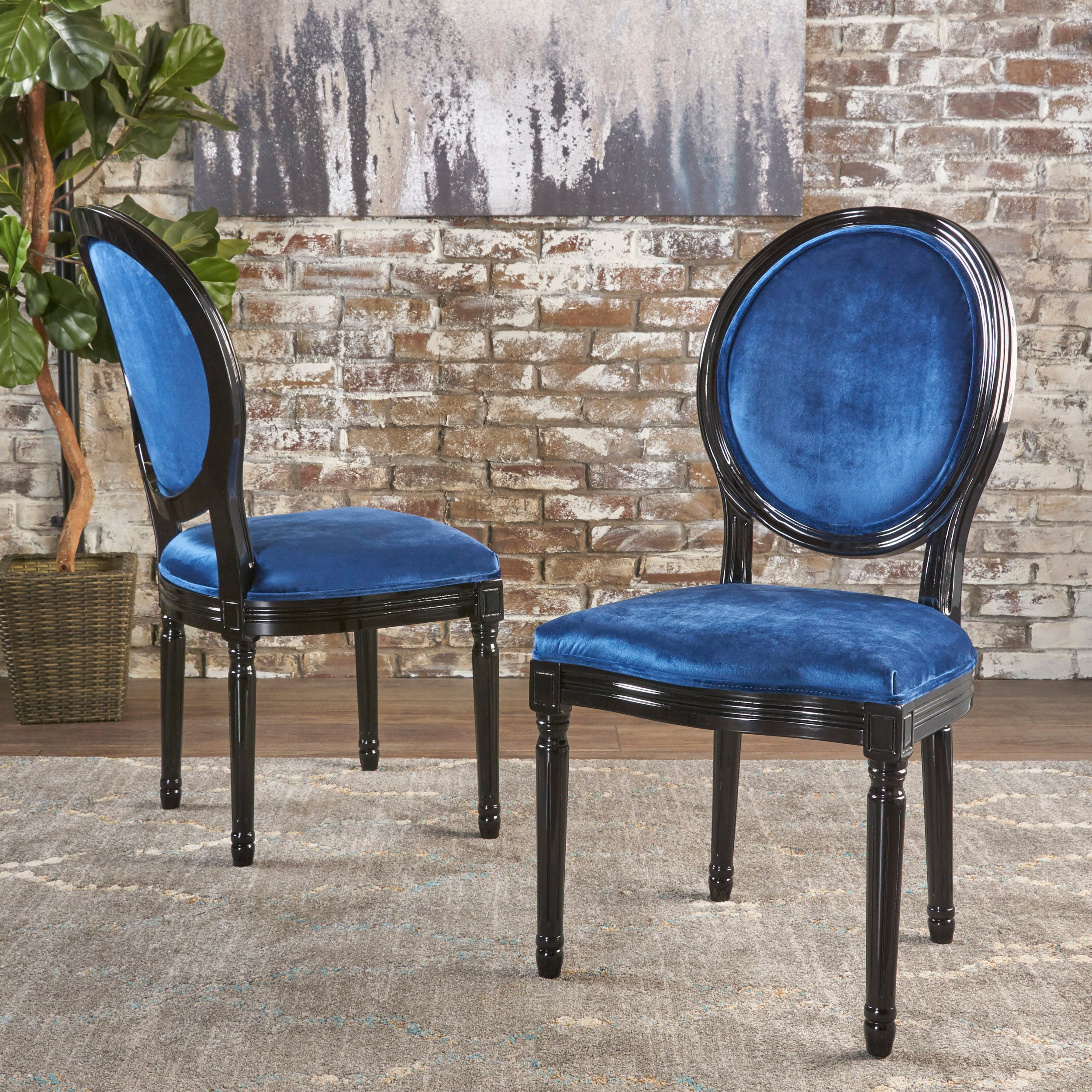 Phinnaeus Contemporary Velvet Dining Chairs (Set of 2)