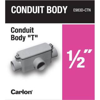 Carlon 12 in. Schedule 40 and 80 PVC Type-T Conduit Body E983D-8-HD