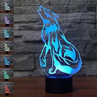 3d Leader Wolf Night Light Touch Switch 7 Color Change Led Table Desk Lamp Acrylic Flat Abs Base Usb Charger Home Toy Brithday Xmas Kid Children Gift