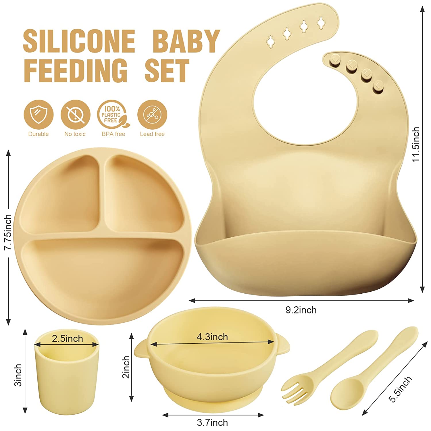 12-piece silicone baby feeding set