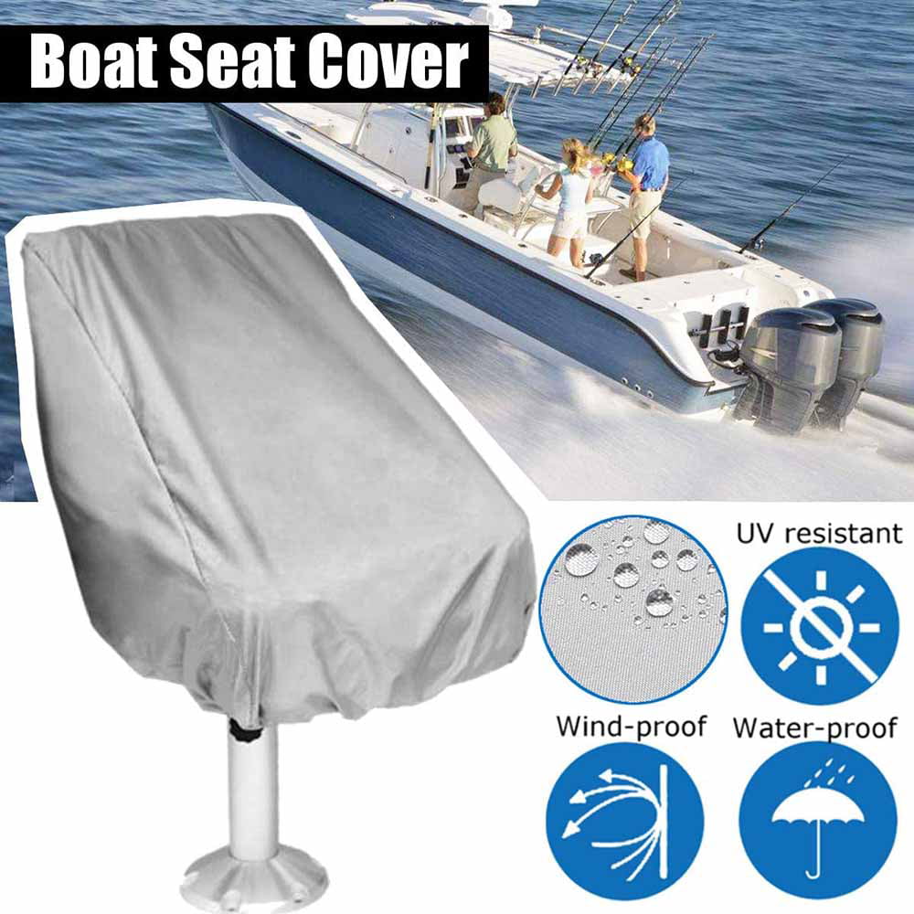 2Pcs Boat Seat Cover Ultraviolet Resistant Sleeve Protector Pedestal Pontoon Captain Boat Bench Chair Helm Protective Covers