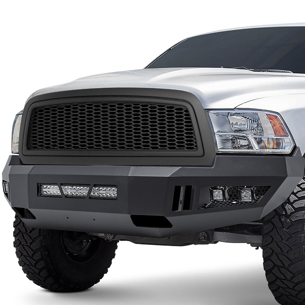 DNA Motoring GRF-OH-008-T2 For 2009 to 2012 Dodge Ram 1500 Primered Badgeless Honeycomb Mesh Style Front Bumper Grille 10 11