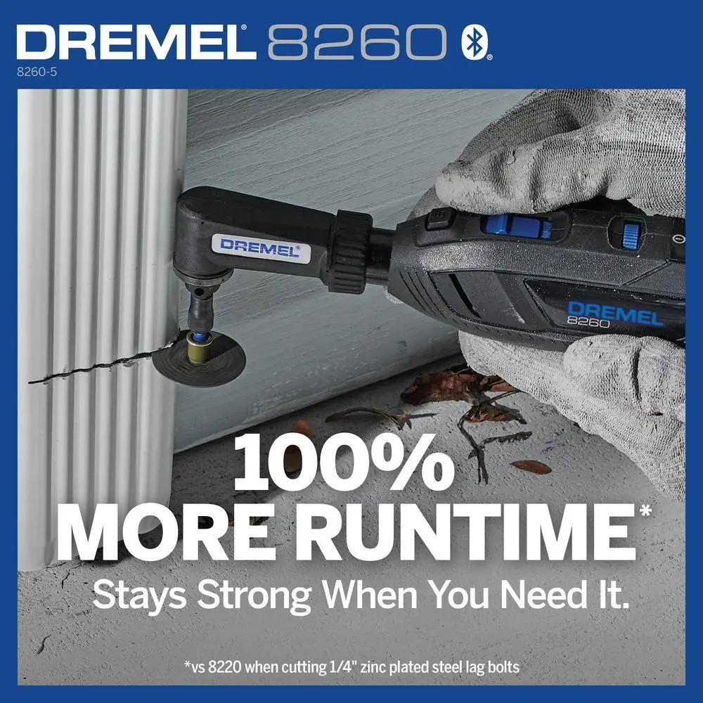 Dremel 8260 12VLi-Ion Variable Speed Cordless Smart Rotary Tool with Brushless Motor5 accessories3Ah BatteryChargerTool Bag