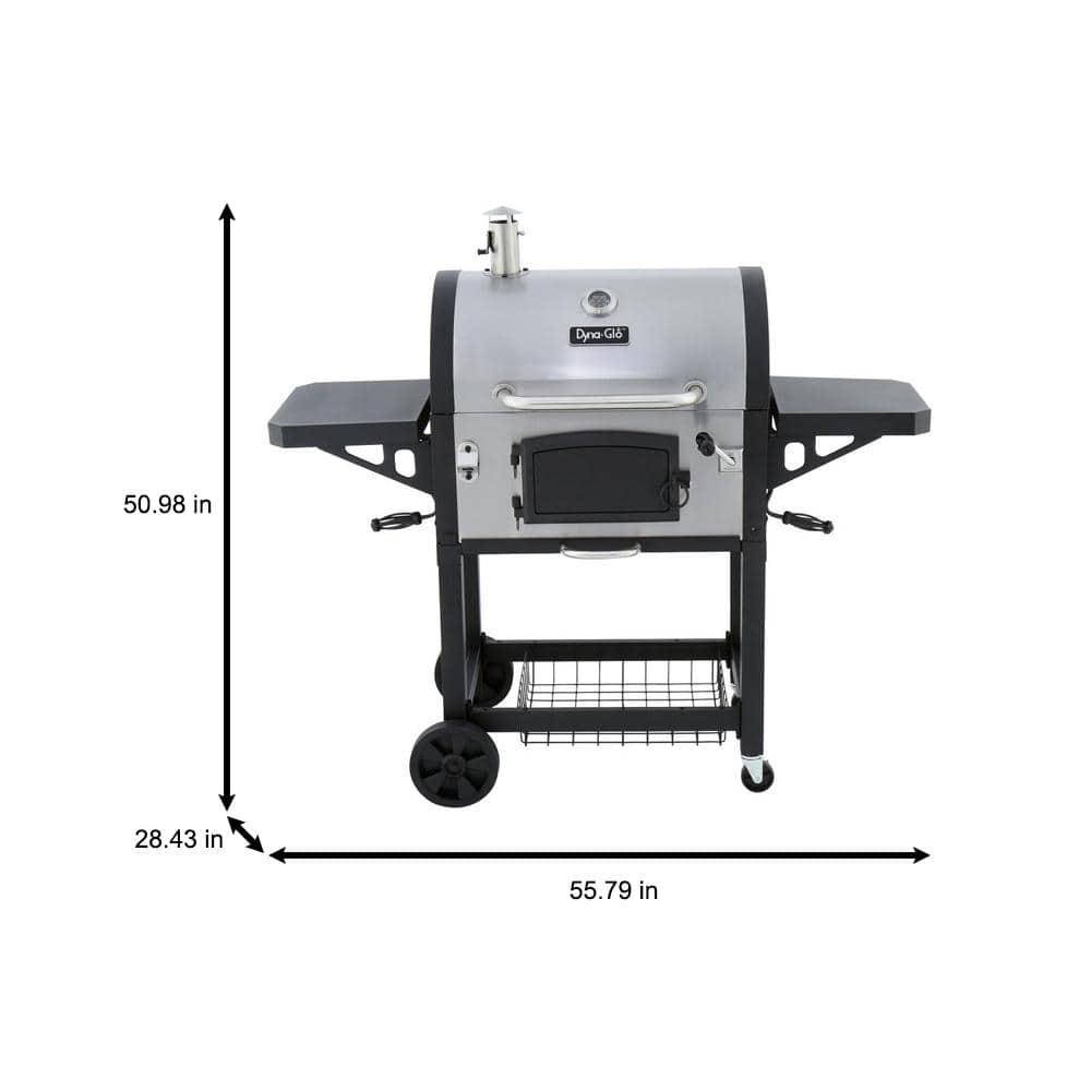 DynaGlo HeavyDuty Large Charcoal Grill in Black and Stainless Steel