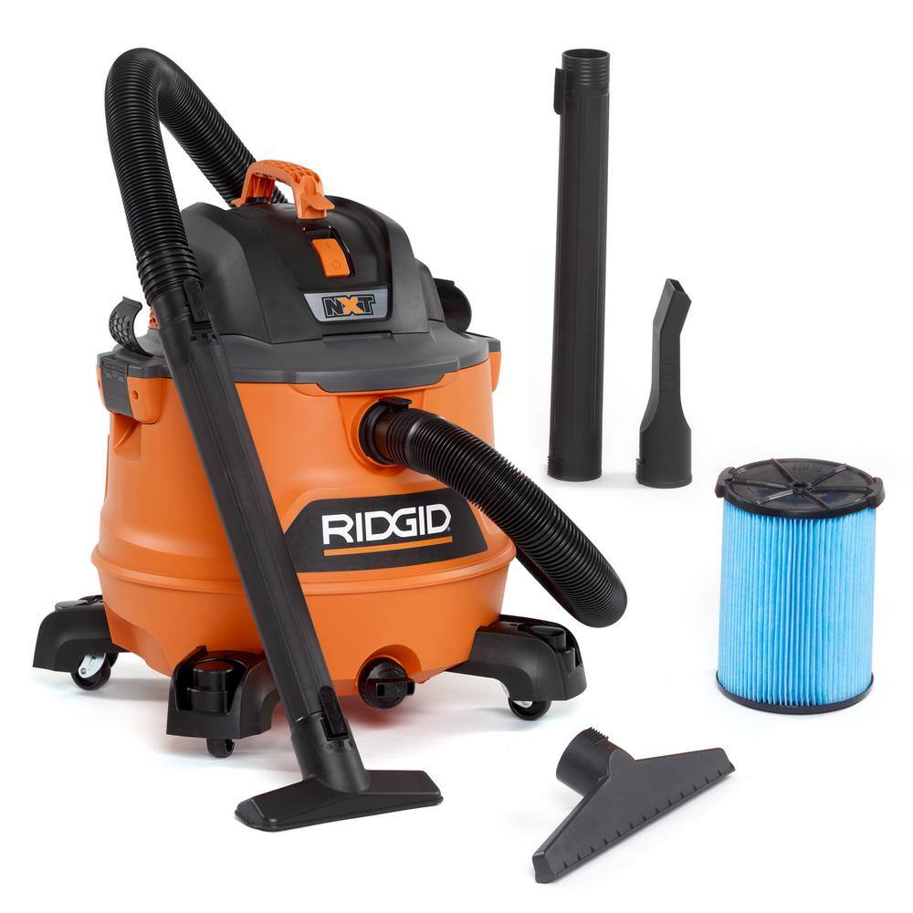 RIDGID 14 Gallon 6.0 Peak HP NXT WetDry Shop Vacuum with Fine Dust Filter Locking Hose and Accessories HD1400