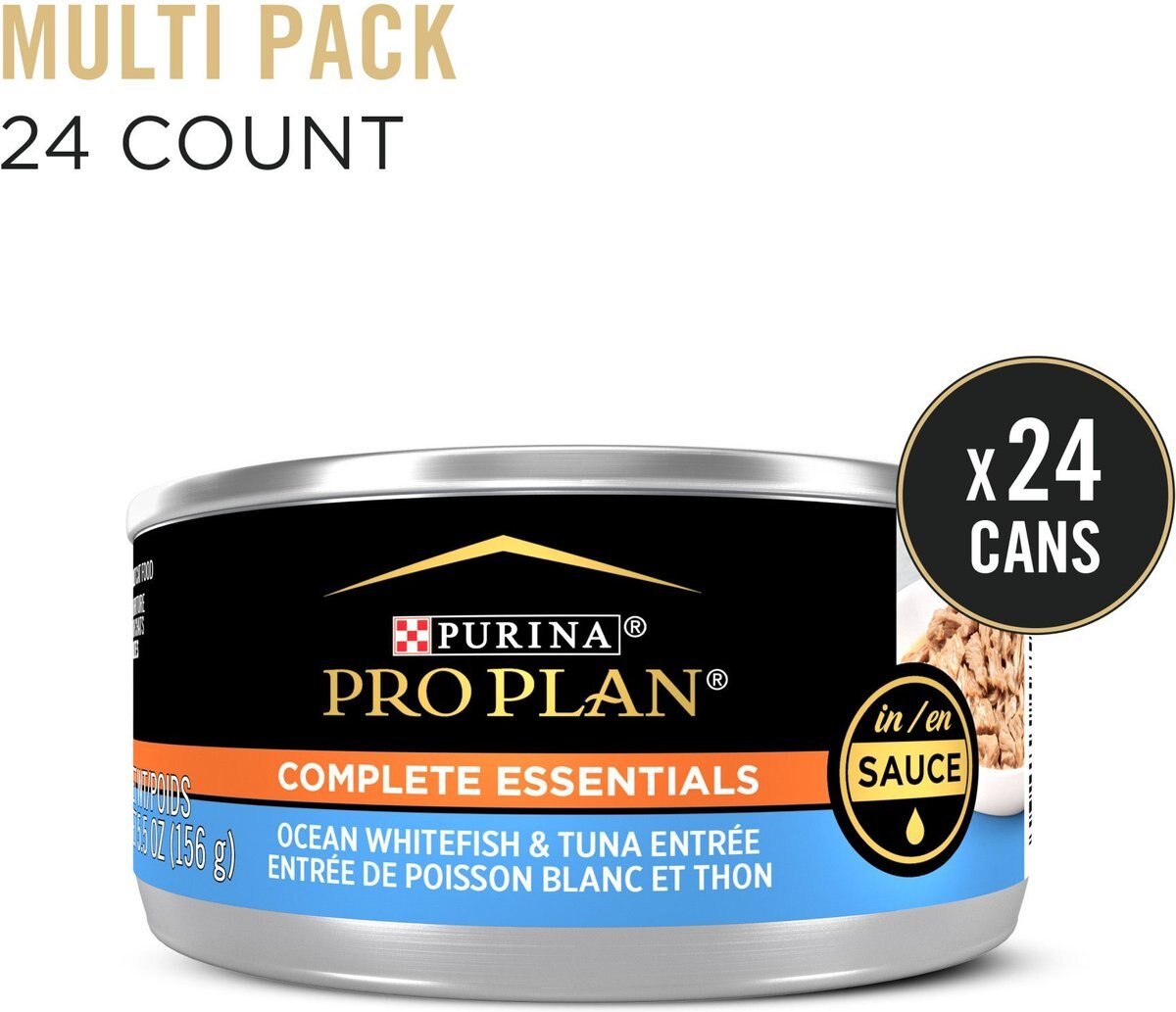 Purina Pro Plan Adult Ocean Whitefish and Tuna Entree in Sauce Canned Cat Food