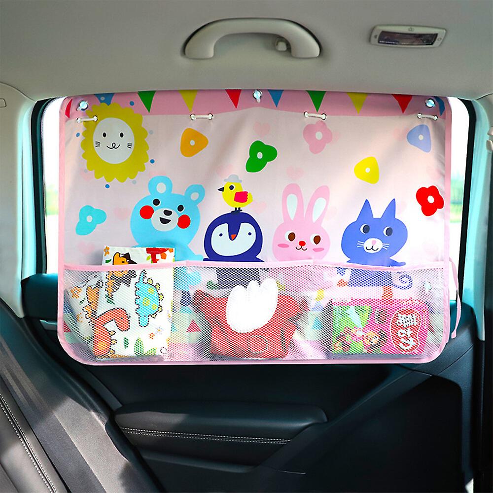 2 Pieces Car Side Window Sun Shade Car Curtain Pleated Silky Suction Magnetic