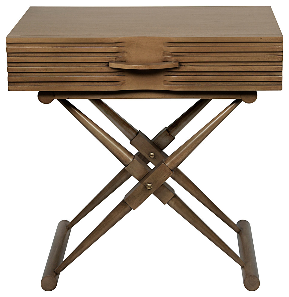 Zanta Side Table  Saddle Brown   Transitional   Side Tables And End Tables   by HedgeApple  Houzz