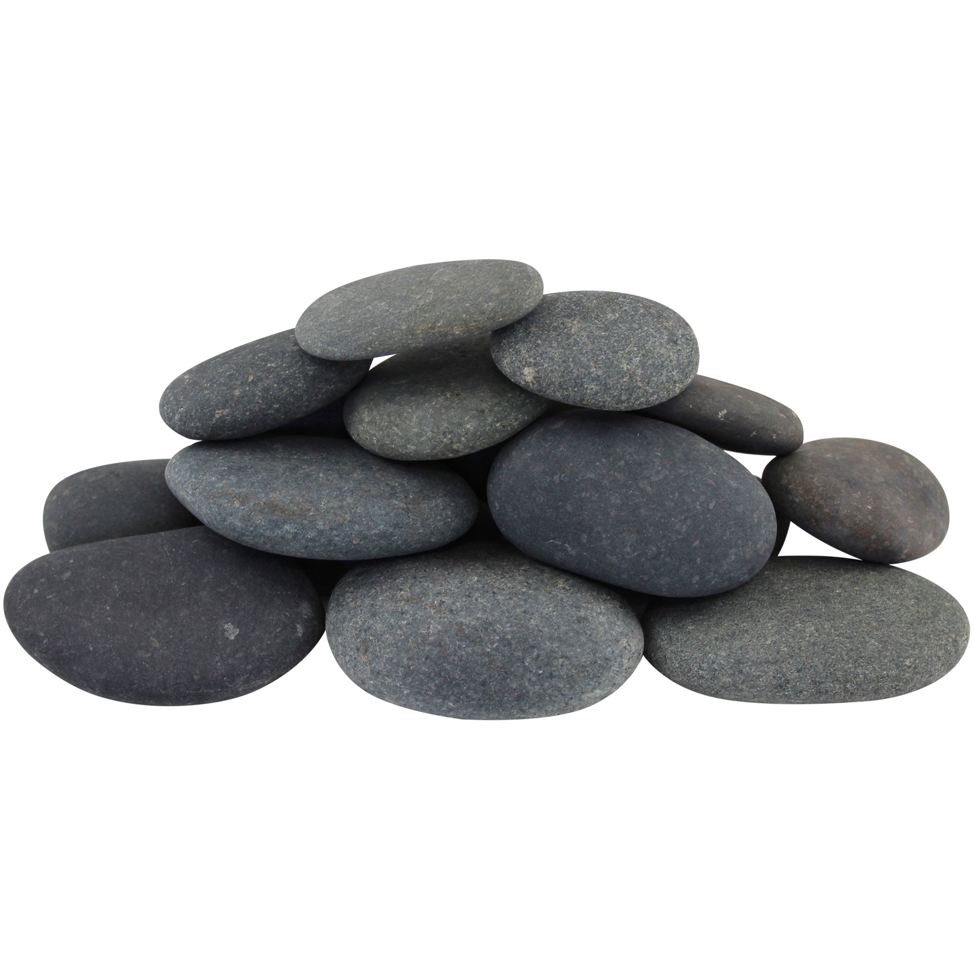 Rainforest Outdoor Decorative Natural Stones, Mexican Beach Pebbles, Grey, 1-3