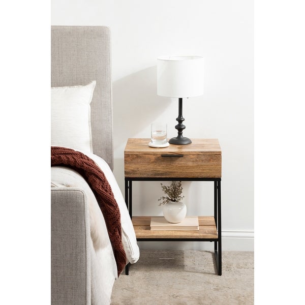 Kate and Laurel Malone Wood and Metal Side Table