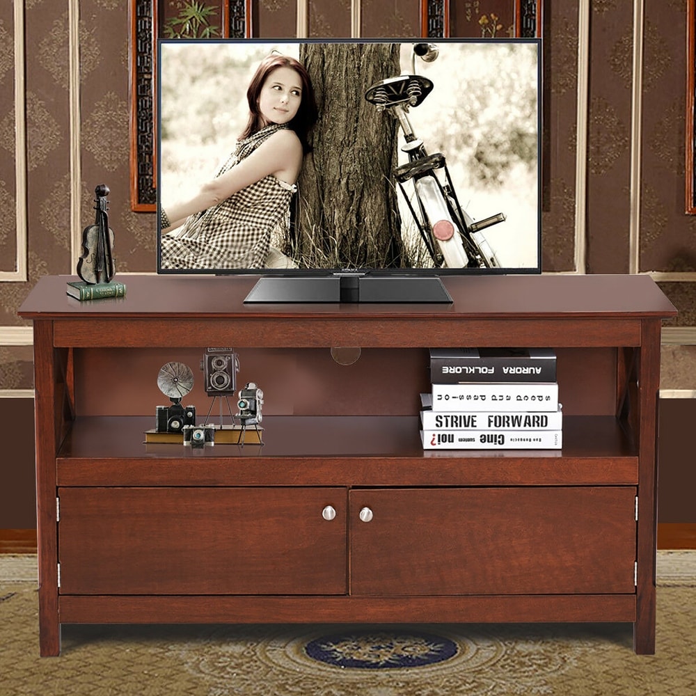 Wooden TV Stand Entertainment Center for TV up to 50\