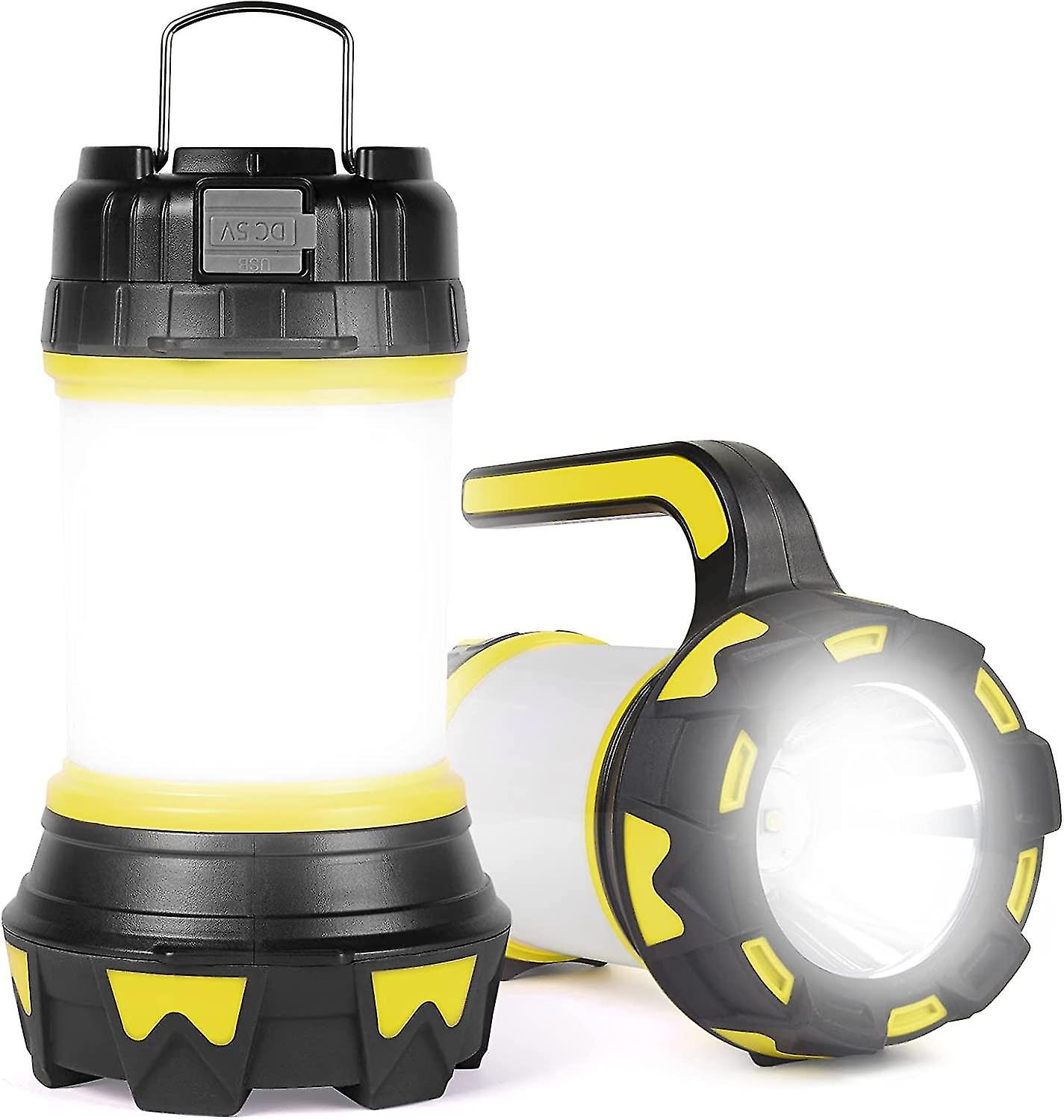 Rechargeable Led Lantern， 1000 Lumens 360 Camping Lamp， Rechargeable Led Portable Spotlight， Ultra Powerful， 6 Modes Camping Lamp， Usb Cable Included