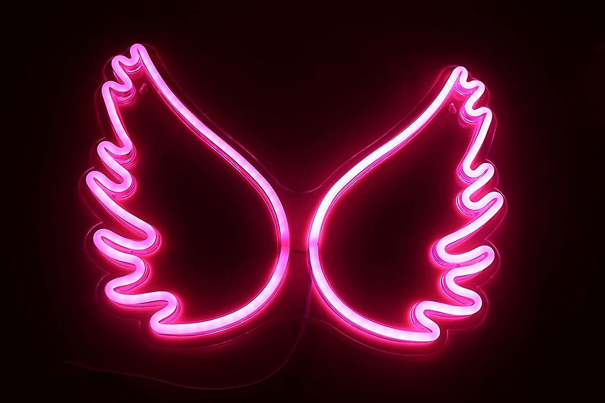 Neon Light Sign Led Night Lights Usb Operated Decorative Marquee Sign Bar Pub Store Club Garage Home Party Decor (angel Wing Pink)