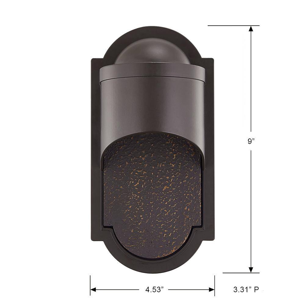 Home Decorators Collection Dark Sky 1-Light Bronze Outdoor Integrated LED Wall Lantern Sconce HD-1244-I