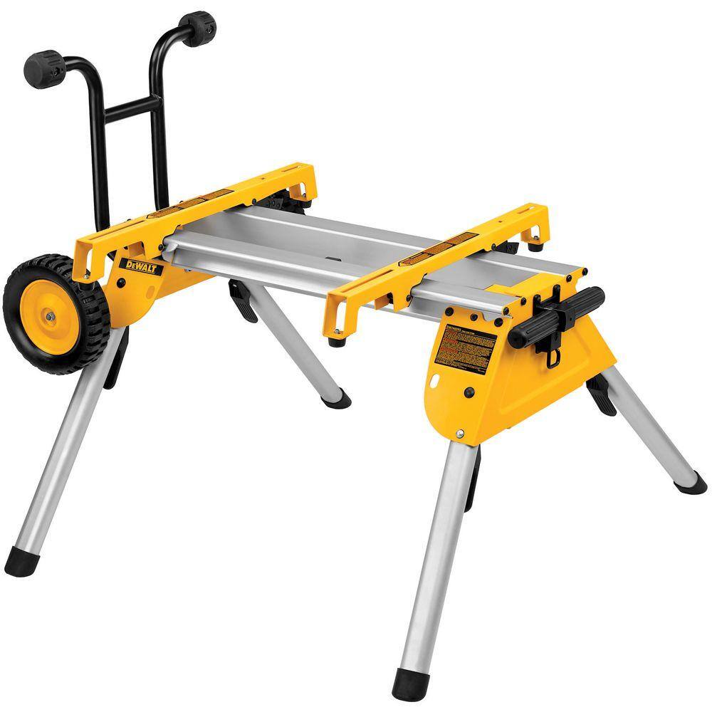 DW 15 Amp Corded 8-14 in. Compact Jobsite Table Saw and Heavy-Duty Rolling Table Saw Stand DWE7485W7440