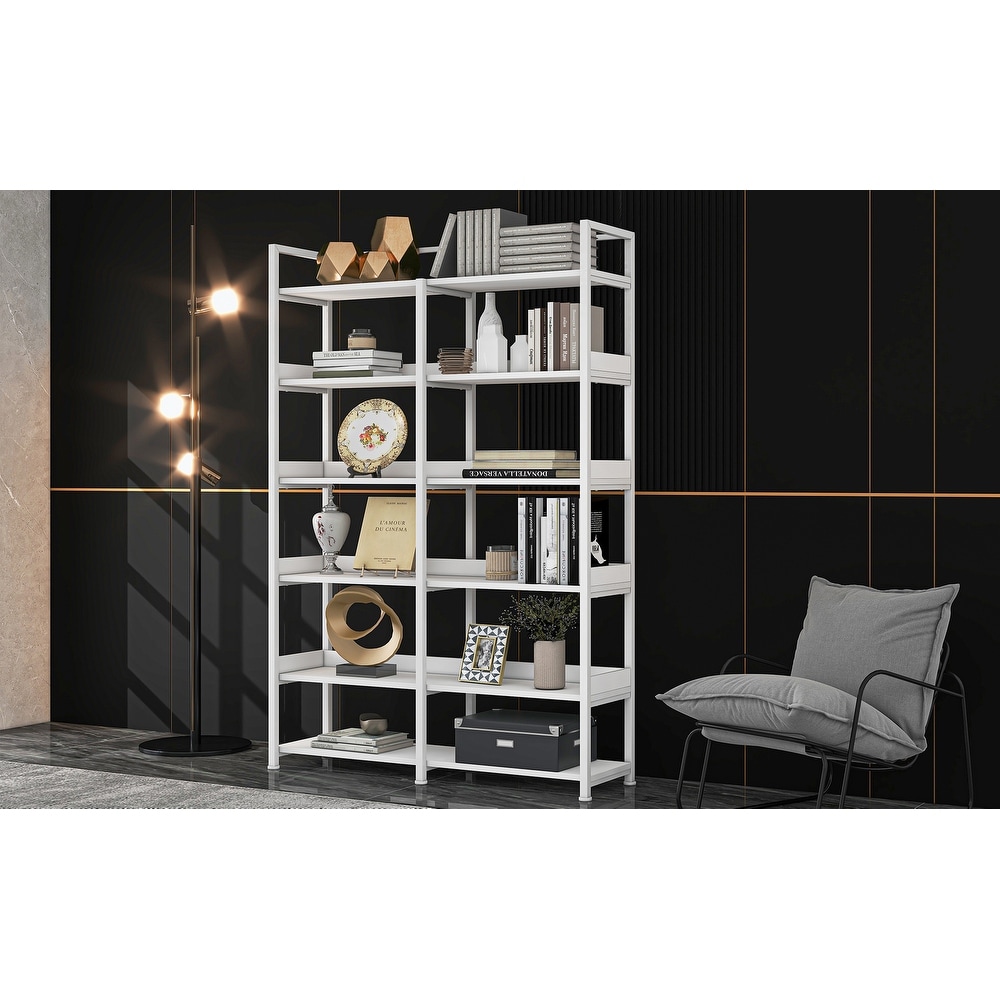 Bookshelf with MDF Boards Stainless Steel Frame