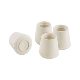 Everbilt 1-18 in. Off-White Rubber Leg Caps for Table Chair and Furniture Leg Floor Protection (4-Pack) 49122