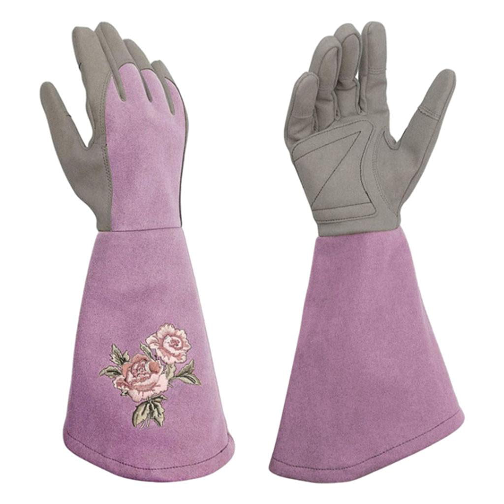 Heavy Duty Leather Gardening Gloves Long Breathable Sleeved Garden L